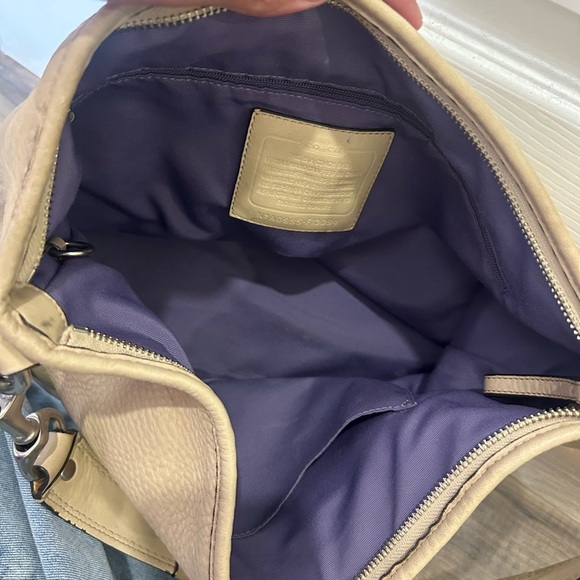 Coach Beige Pebbled Leather Hobo Bag - Picture 4 of 4